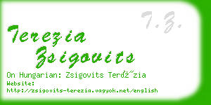 terezia zsigovits business card